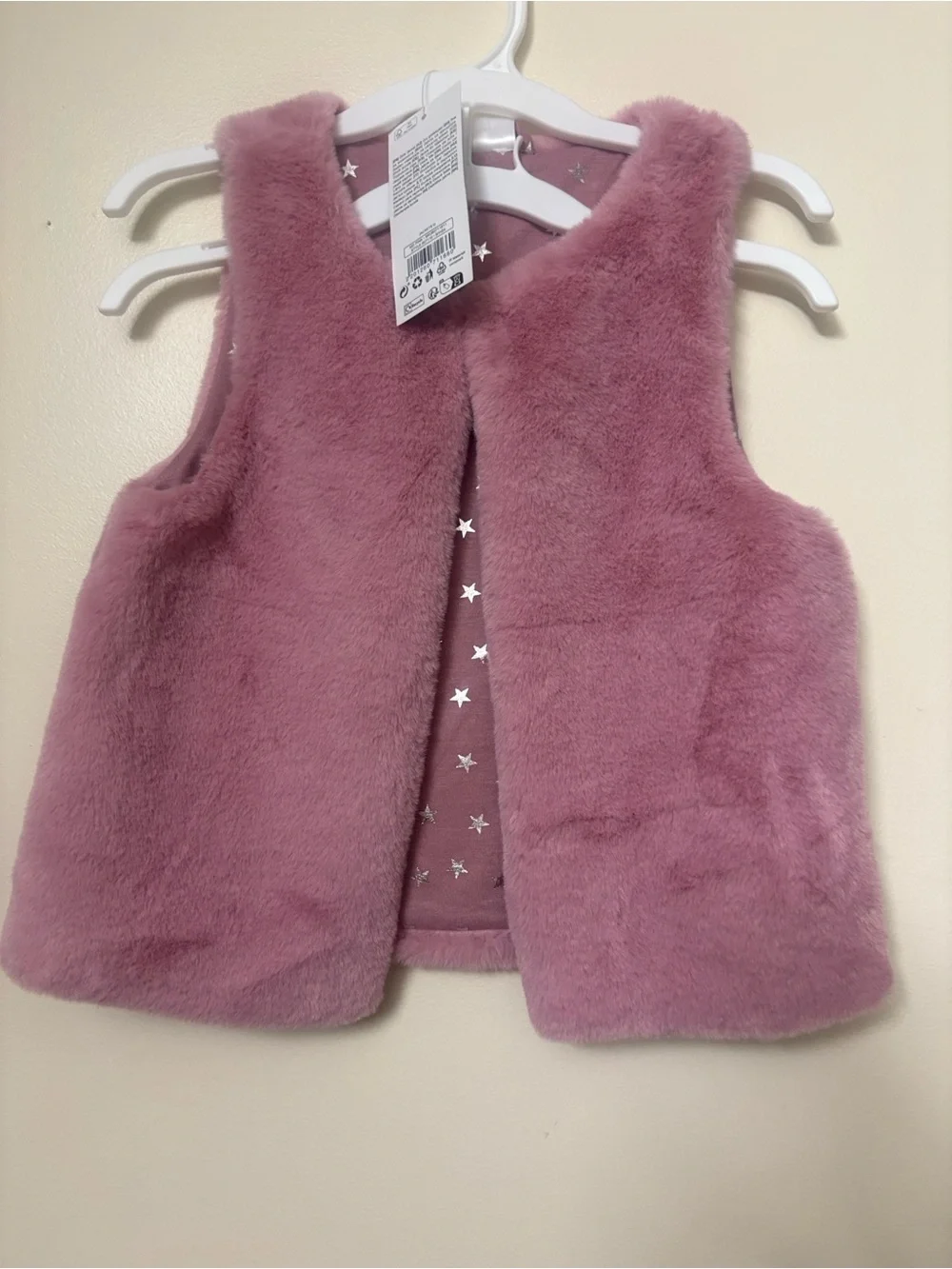 Little Kids Girls Pink Faux Fur Vest Size 7–8 NWT